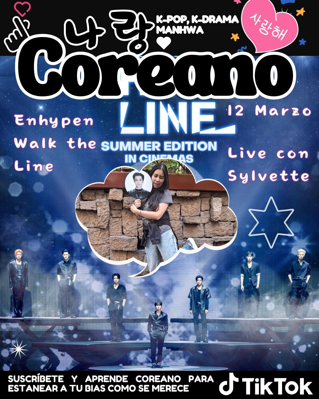 Hablamos de Enhypen con Sylvette. 엔하이픈에 대해 실베트랑 얘기했어.